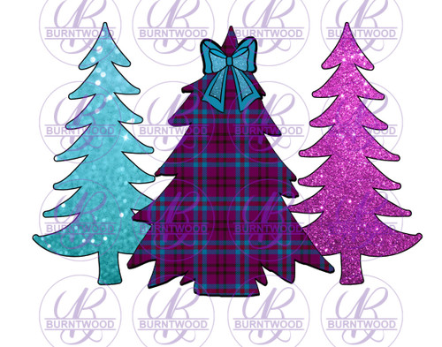 Blue and Purple Plaid Trees 1952