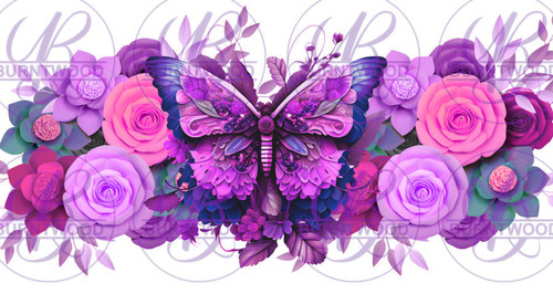UV DTF 16oz Wrap - Floral Butterfly 9943