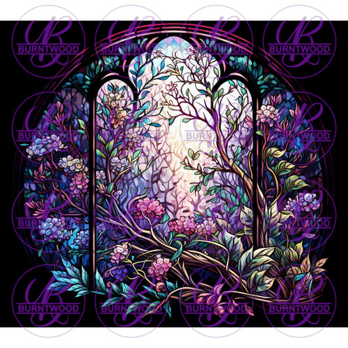 Floral Stained Glass 8527