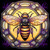 UV DTF Decal - Stained Glass Bee 7126