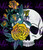 Yellow Floral Skull 0613