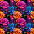 Digital - Drippy Roses Seamless 9781