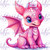 DTF - Pink Baby Dragon 0328