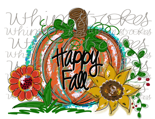 Happy fall pumpkin
Happy fall
Pumpkin
Fall
Whimstrokes 
Digital download 
PNG
Sublimation