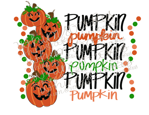 Pumpkin pumpkin pumpkin 
Fall
Stacked pumpkins 
Whimstrokes 
Sublimation
Kids fall design