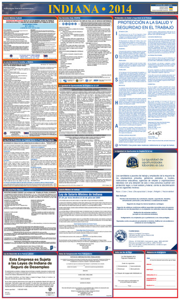 Indiana SPANISH All-in-One State and Federal Labor Law Poster