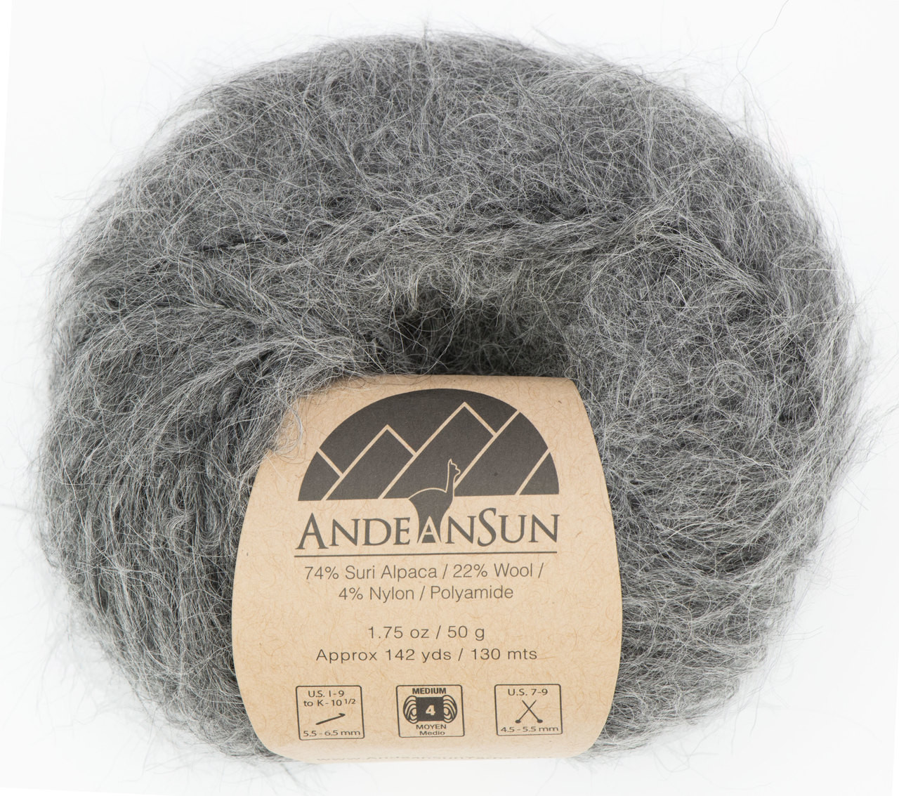 Light Silver Grey Worsted Alpaca Yarn - 4 Ounce Skeins