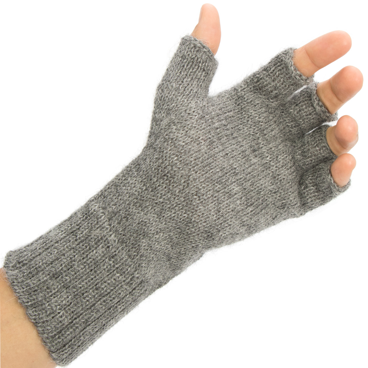 100% Alpaca Fingerless Gloves - Non Elastic Wrist by