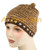 100% Alpaca BEANIE Hat "Striped" (HandSpun - HandKnitted - UNDYED Natural Alpaca Colors) - Rustic Quality - 16751706