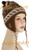 Double Knitted Ear Flap Alpaca Hat with Alpaca Motif - Natural Colors - 16752203