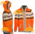 Alpaca Motif Hoodie Zip-Up Cardigan - Alpaca Sweater - Orange - 16261711
