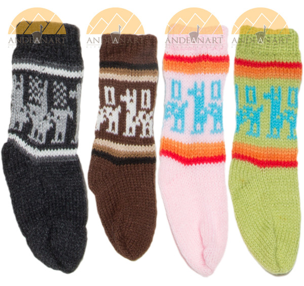 Crew Alpaca Socks with Alpaca Motif for Children - 16713402