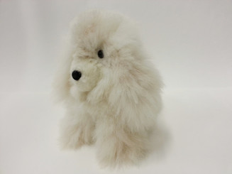 Alpaca Fur Dog Medium 9 1/2" inches (fur to fur) - 7 1/2" (hide to hide) Alpaca Fur Stuffed Animal - Mixed Color - 15961610