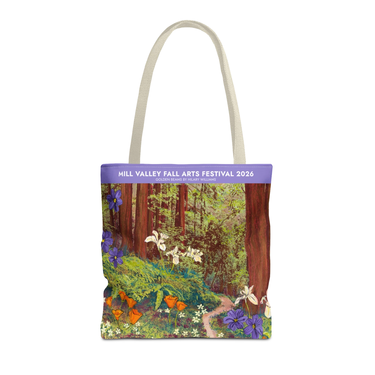 Golden Beams printed tote bag