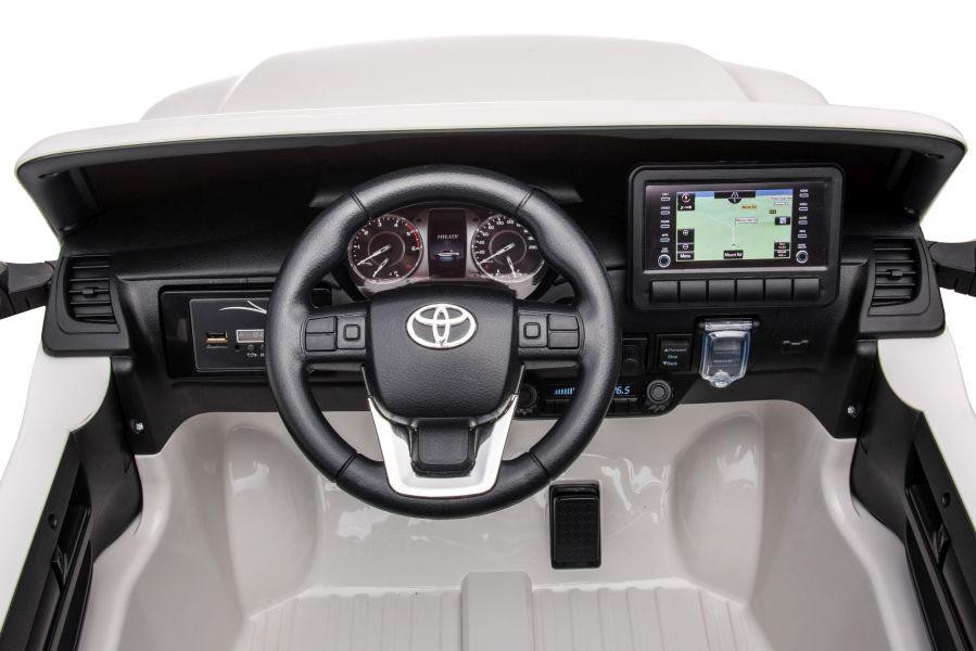 White Ride On Toyota Hilux 12V Electric Ride On Jeep White