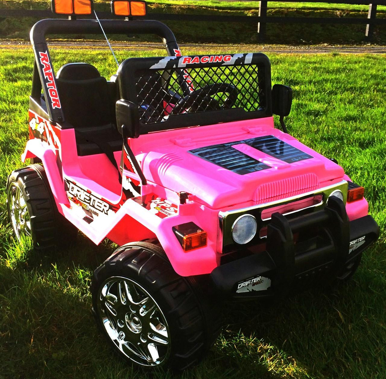 Drifter Raptor Powerful 12V Electric Ride On Jeep Pink