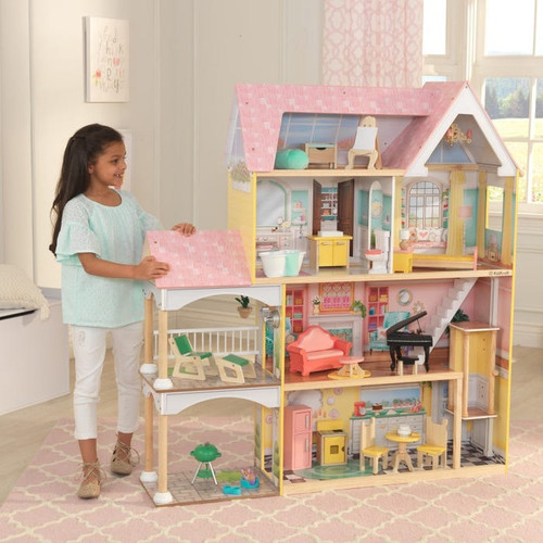 kidkraft grand view mansion dollhouse with ez kraft assembly