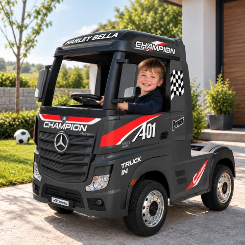 Mercedes Licensed Mercedes Benz Actros 24V Electric Ride On Truck Black 