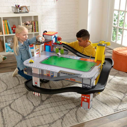 FREEWAY FRENZY RACEWAY SET AND TABLE WITH EZ KRAFT ASSEMBLY
