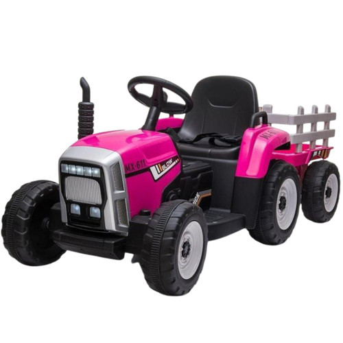 Funstuff MX  Pink 12V Electric Tractor Trailer 