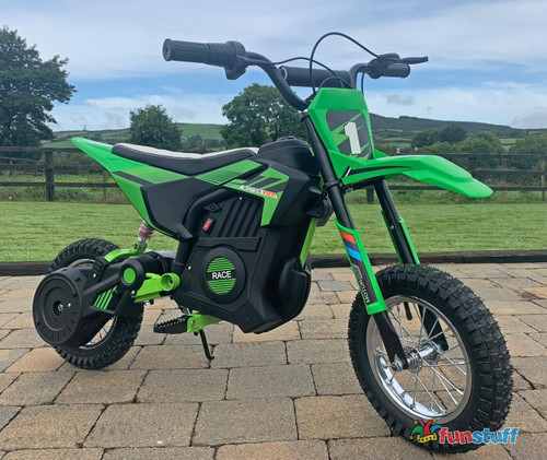Funstuff Dirt Race Scrambler 24V Electric Ride On Motorbike Green 