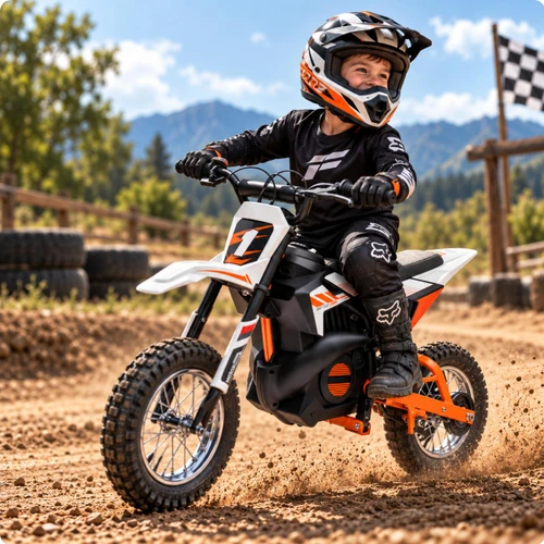 Funstuff Dirt Race Scrambler 24V Electric Ride On Motorbike Orange 