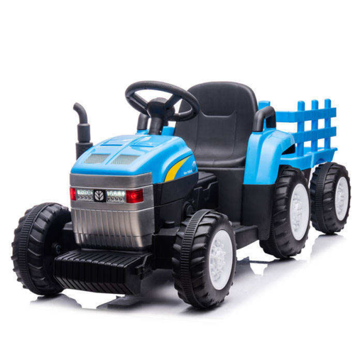 Funstuff New Holland 12V Electric Ride On Tractor Trailer Blue