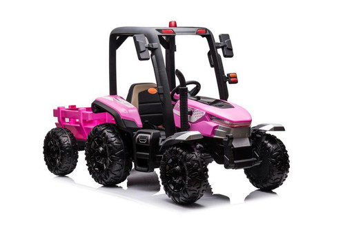 Funstuff AgriPower 24V Electric Ride On Tractor with Trailer Pink 