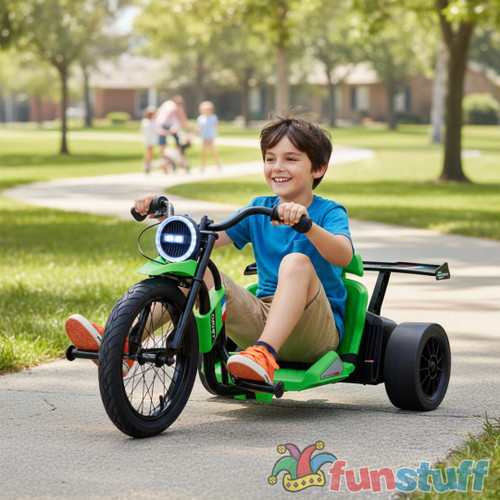 Funstuff Drift 24V Electric Ride On Trike Green 