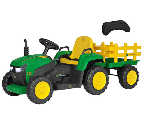Peg Perego John Deere Farm Power 12V Electric Tractor with Trailer Peg Perego John Deere Farm Power 12V Electric Tractor with Trailer
