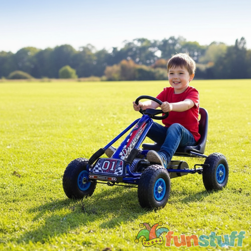 Funstuff Zoom Rubber Wheel Go Kart Blue
