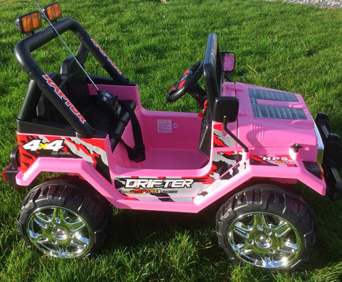 Drifter Raptor Powerful 12V Electric Ride on Jeep (Pink)