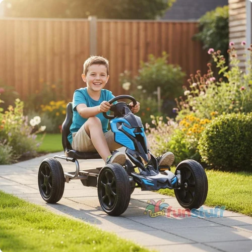 Funstuff Thunder Eva Rubber Wheel Go Kart Blue 