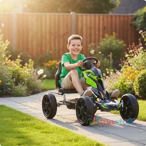 Funstuff Thunder Eva Rubber Wheel Go Kart Green