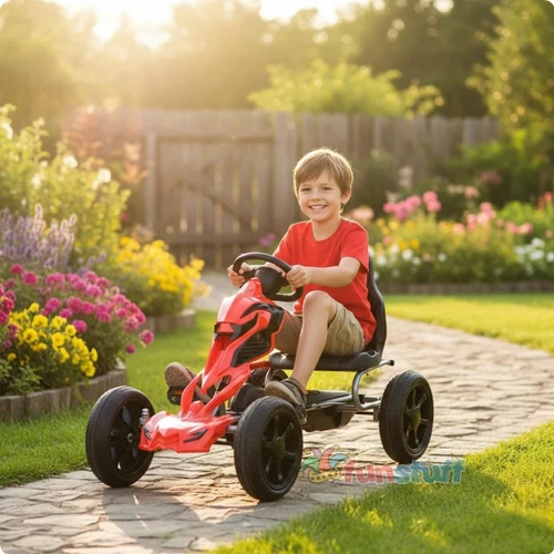 Funstuff Thunder Eva Rubber Wheel Go Kart Red
