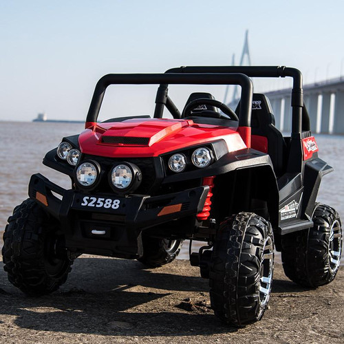Funstuff Ranch Wagon 24V Electric Ride On Buggy Red 