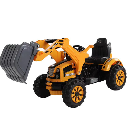 Funstuff KINGDOM- 12v Electric Tractor with Loader - Yellow 
