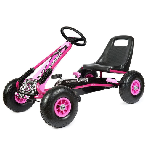 Funstuff Zoom Rubber Wheel Go Kart Pink