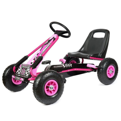 Funstuff Zoom Rubber Wheel Go Kart Pink 