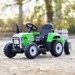 Funstuff MX Green 12V Electric Tractor Trailer 