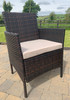 Calabria 4 Piece Rattan Garden Furniture Lounge Set (Brown)