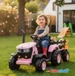 Funstuff Turbo Harvest  12V Electric Ride On Tractor with Trailer Pink 