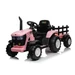 Funstuff Turbo Harvest  12V Electric Ride On Tractor with Trailer Pink 