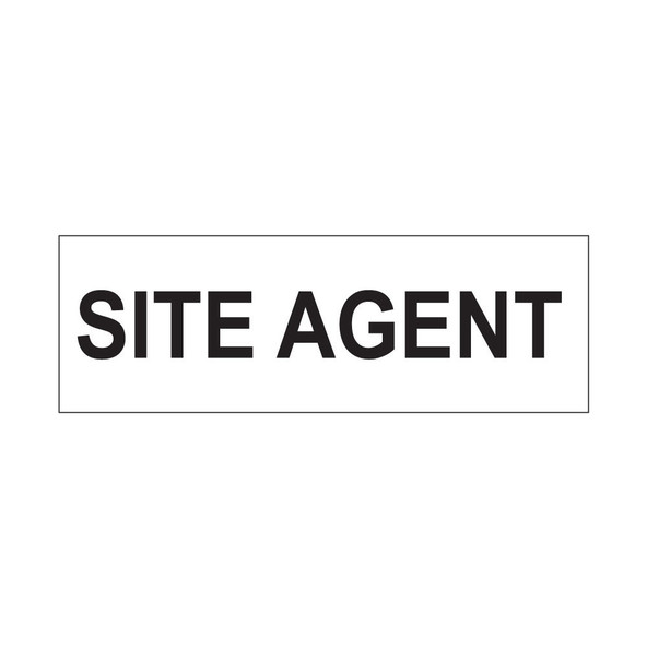 Site Agent Sign - 300mm x 100mm
