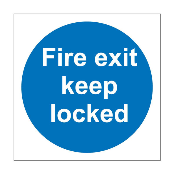 Fire Exit Keep Locked Sign