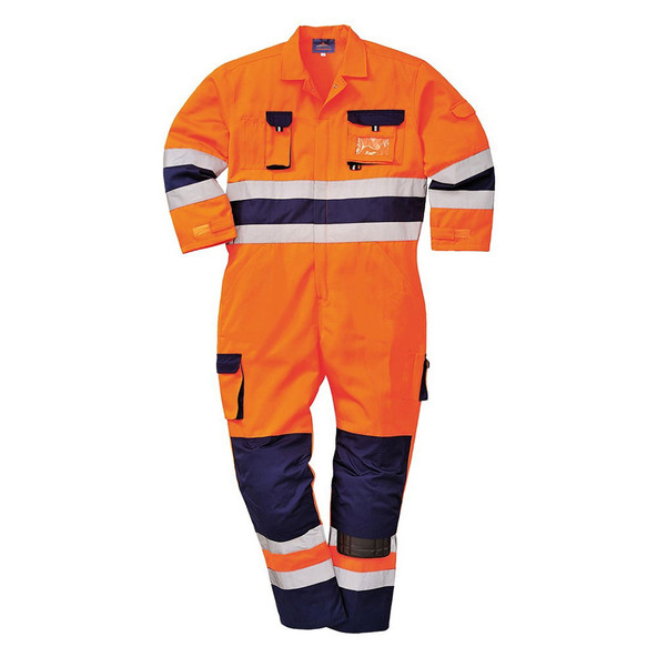 TX55 Nates Hi Vis Coverall - Orange/Navy - (S)