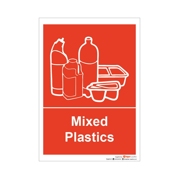 Mixed Plastics - Red - Self Adhesive Sticker