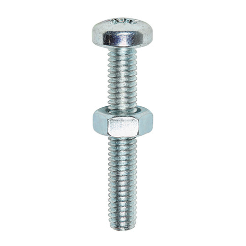 Machine Screws - PZ - Pan & Hex Nuts - Zinc