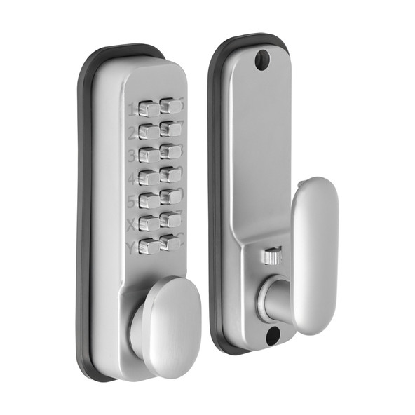 TIMCO Push Button Digital Lock - Satin Chrome - 142 x 41mm
