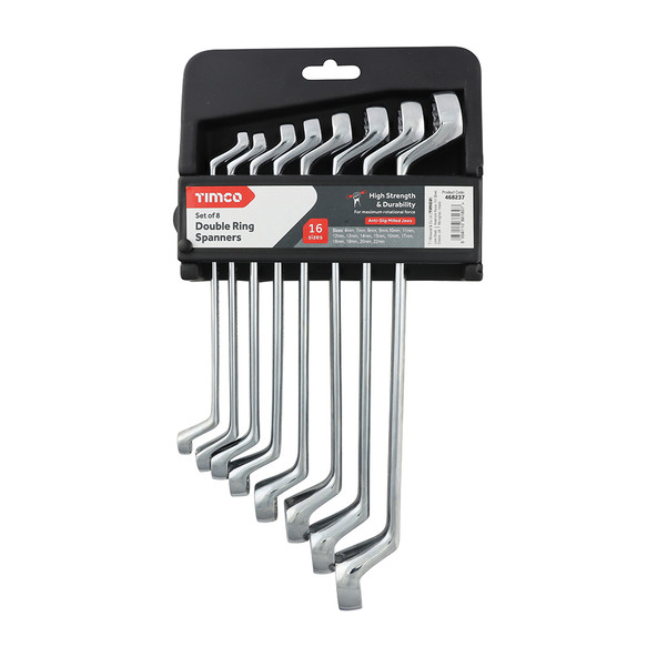 TIMCO Spanner Set - Double Ring - 8pcs
